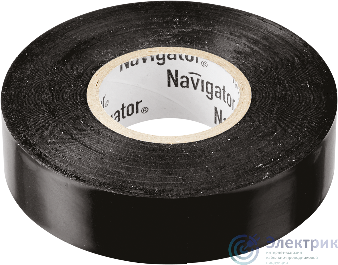 Изолента ПВХ черная 19мм 20м Navigator NIT-A19-20/BL