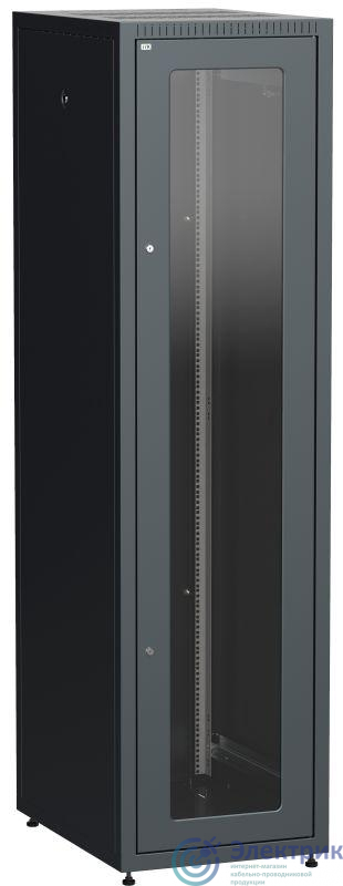 Шкаф сетевой LINEA E 33U 600х800мм стекл. передняя дверь задняя металлическая черн. ITK LE05-33U68-GM