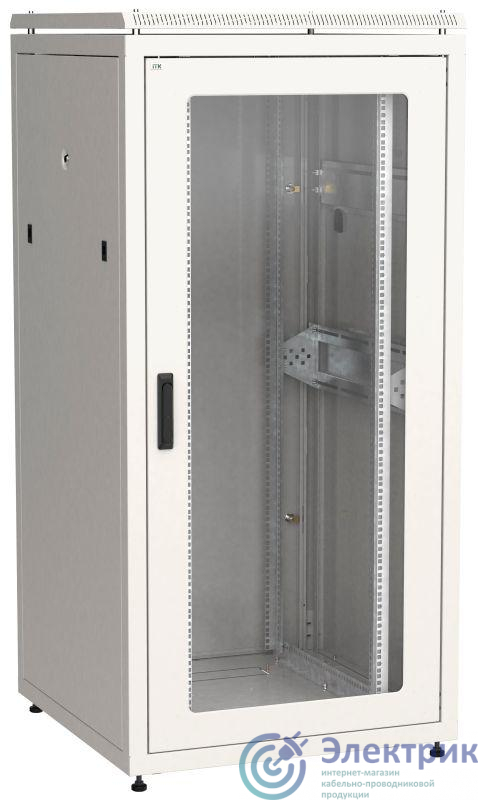 Шкаф сетевой LINEA N 33U 800х800мм стекл. передняя дверь задняя металлическая сер. ITK LN35-33U88-GM