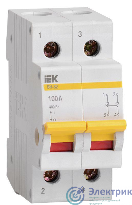 Выключатель нагрузки ВН-32 100А/2П IEK MNV10-2-100