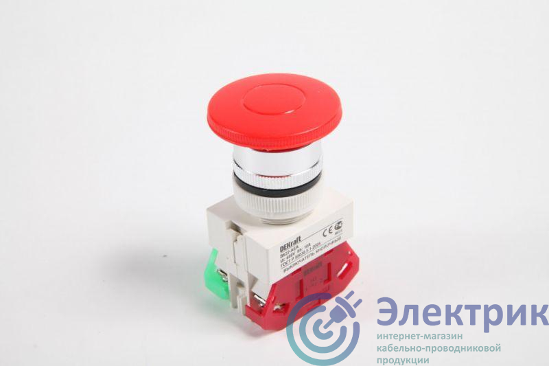 Выключатель кнопочный "Грибок" AE ВК-22 d22мм с фиксацией красн. DEKraft 25038DEK