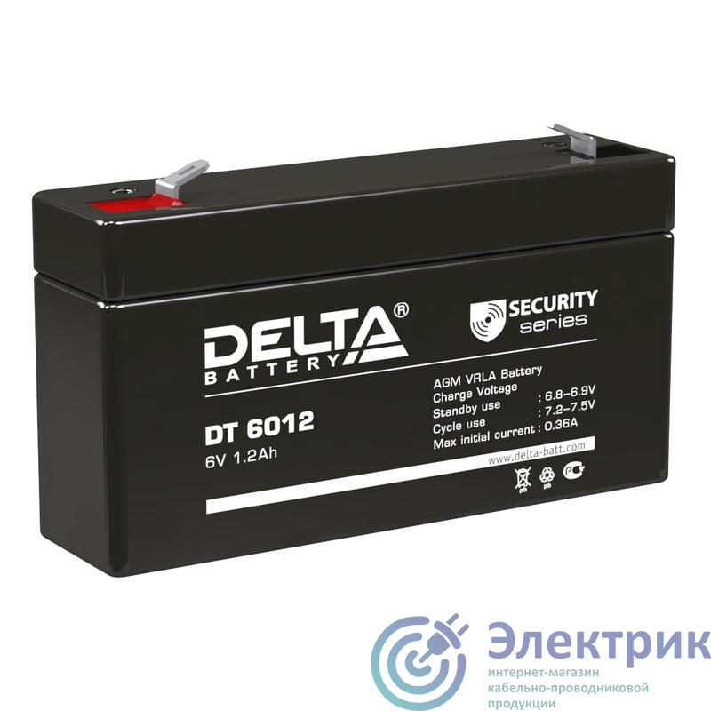 Аккумулятор ОПС 6В 1.2А.ч Delta DT 6012