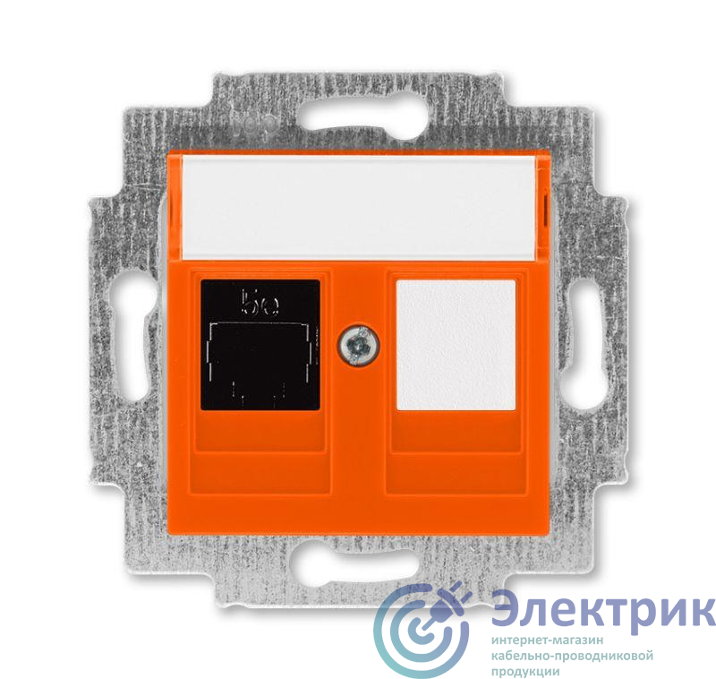 Розетка информационная Levit RJ45 кат. 5e и заглушка оранж. ABB 2CHH295117A6066