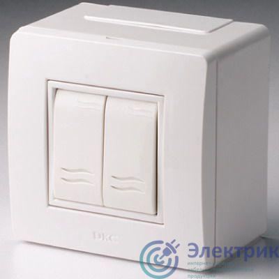Коробка с выключателем 2-кл. 2мод. ОП Brava 10А IP20 PDD-N60 бел. DKC 10001