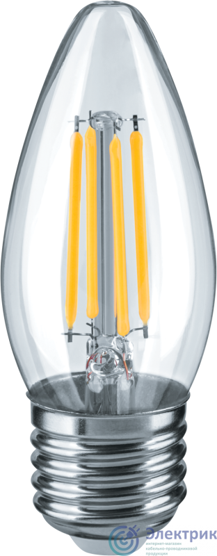 Лампа светодиодная 14 008 NLL-F-C35-6-230-4K-E27 6Вт свеча прозрачная 4000К нейтр. бел. E27 660лм 220-240В Navigator 14008