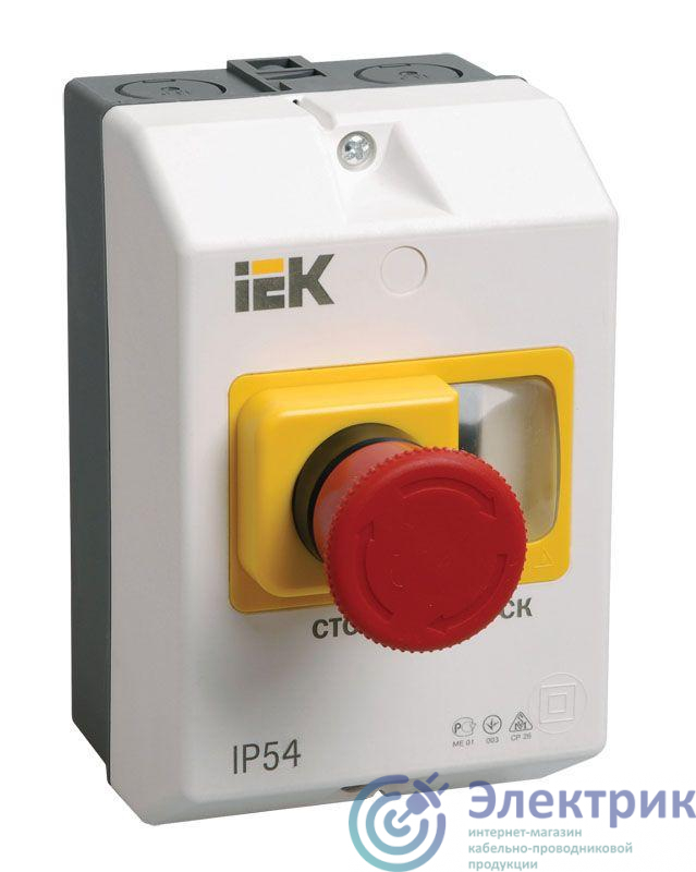 Оболочка защитная с кноп. "СТОП" IP54 IEK DMS11D-PC55