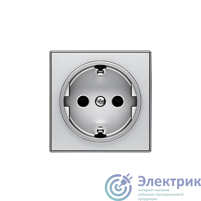 Накладка 1-м СП Sky 16А IP20 для розетки Schuko серебр./алюм. ABB 2CLA858800A1301
