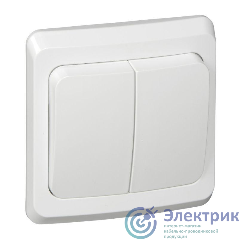 BC10-006B | Выключатель 2-кл. СП Этюд 10А IP20 с подсветкой бел. SE