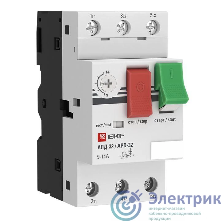 Выключатель автоматический для защиты двигателя АПД-32 9-14А EKF apd2-9-14